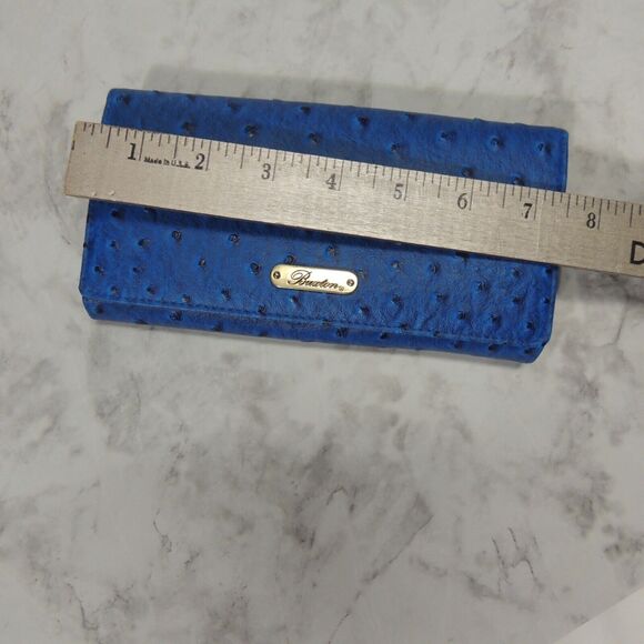 Buxton Women's Blue Leather Embossed Wallet - Picture 3 of 10